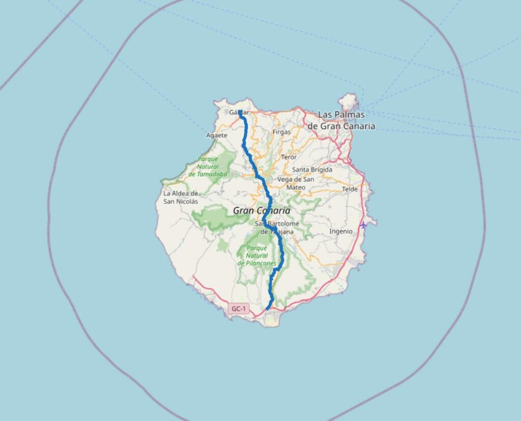 Carte des chemins de Compostelle aux Canaries