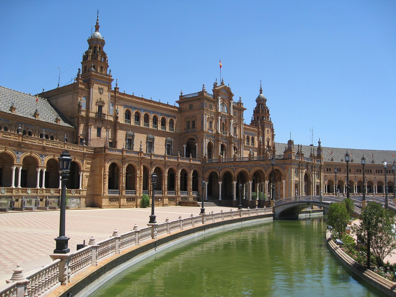 Plaza de Espania, à Séville, au départ de la Via de la Plata